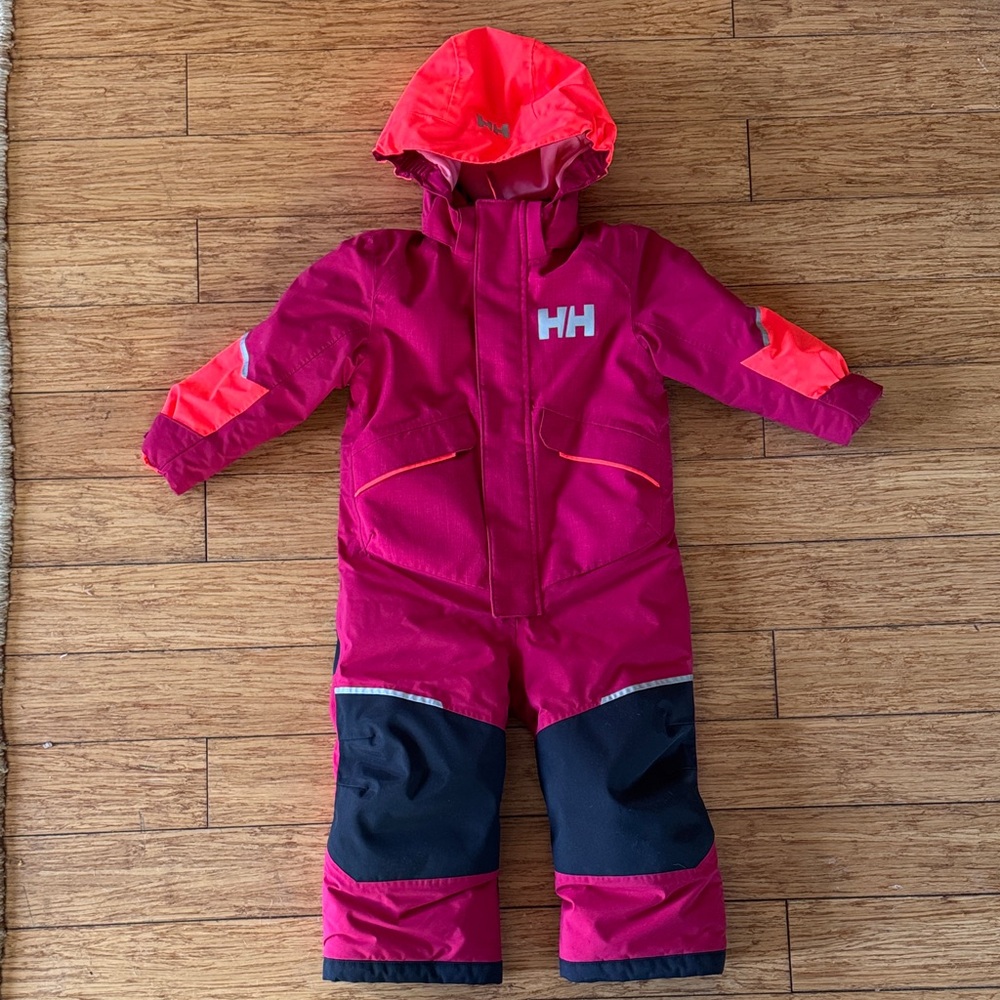 Helly Hansen Children's Magenta and Orange Snowsuit- 2T